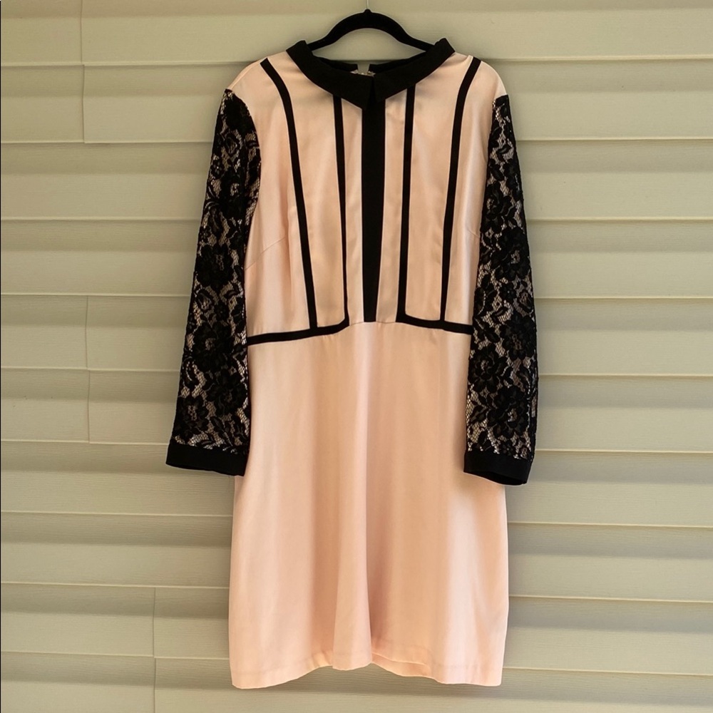 Eloquii Pink and Black Lace Dress